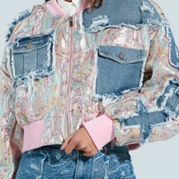 SPRING REFRESH BROCADE BOMBER - XL - Picture 2 of 3